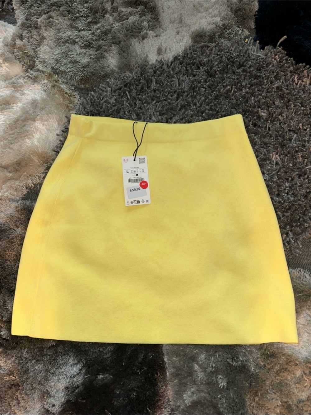 Zara Yellow Mini Skirt Medium NWT